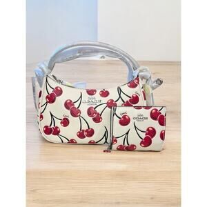 NWT Coach CZ774 Leather Cherry Teri Shoulder Bag & CZ618 Cherry Snap Wallet